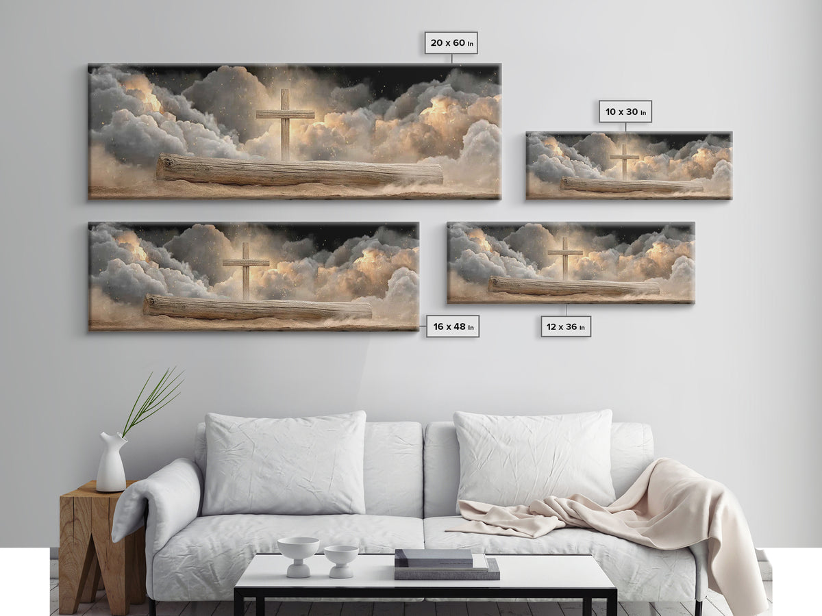 Rise Of Mercy – Framed Canvas Print – Christian Wall Art – Extra Wide Art – Christian Art Canvas – Christian Painting – Christian Decor