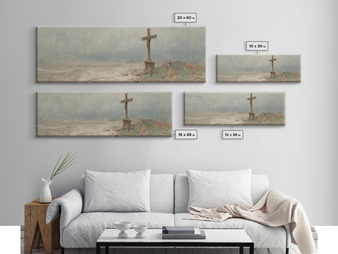 Field Of Salvation, Framed Canvas Print, Christian Art Canvas, Panoramic Art, Christian Painting, Christian Wall Art, Christian Decor