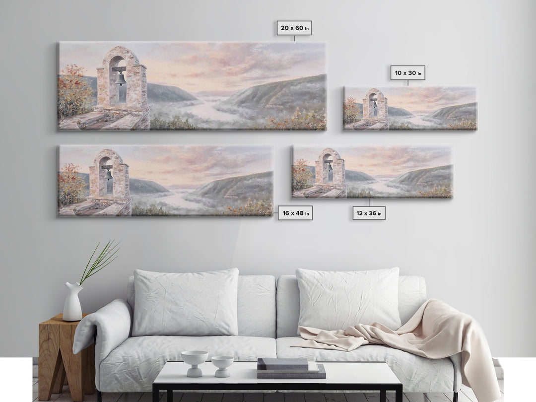Valley Of Stillness – Framed Canvas Print – Panoramic Painting – Christian Art – Christian Wall Art – Christian Canvas – Christmas Art