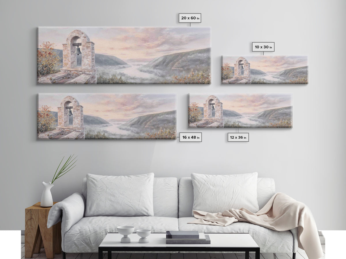 Valley Of Stillness – Framed Canvas Print – Panoramic Painting – Christian Art – Christian Wall Art – Christian Canvas – Christmas Art