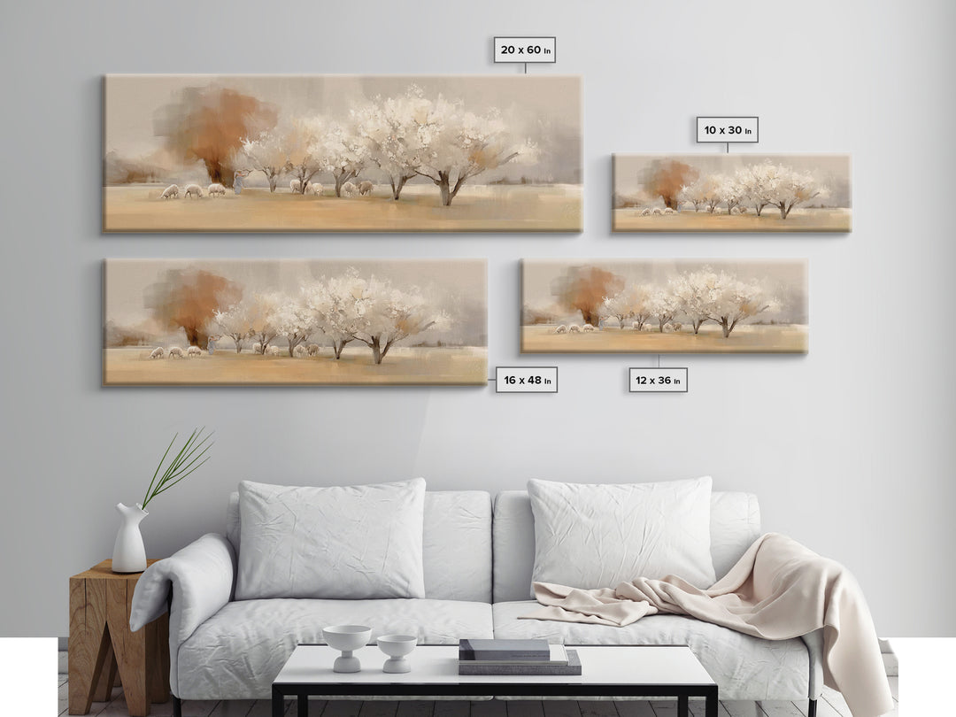 Eternal Shepherd Glow | Framed Canvas Print | Christian Art | Panoramic Print | Jesus Painting | Christmas Art | Christian Wall Art