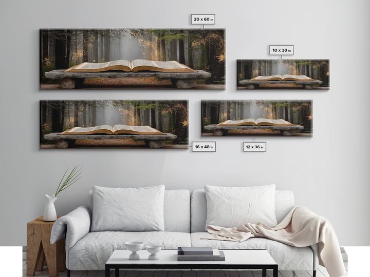 Scripture In Light - Framed Canvas Print - Christian Art - Panoramic Frame - Christian Wall Art - Christian Art Canvas - Christian Painting
