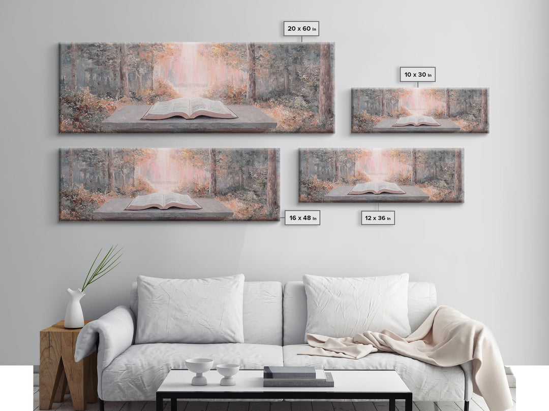 Ancient Faith Path - Framed Canvas Print - Christian Wall Art - Panoramic Painting - Christian Art Canvas - Christian Painting - Christmas