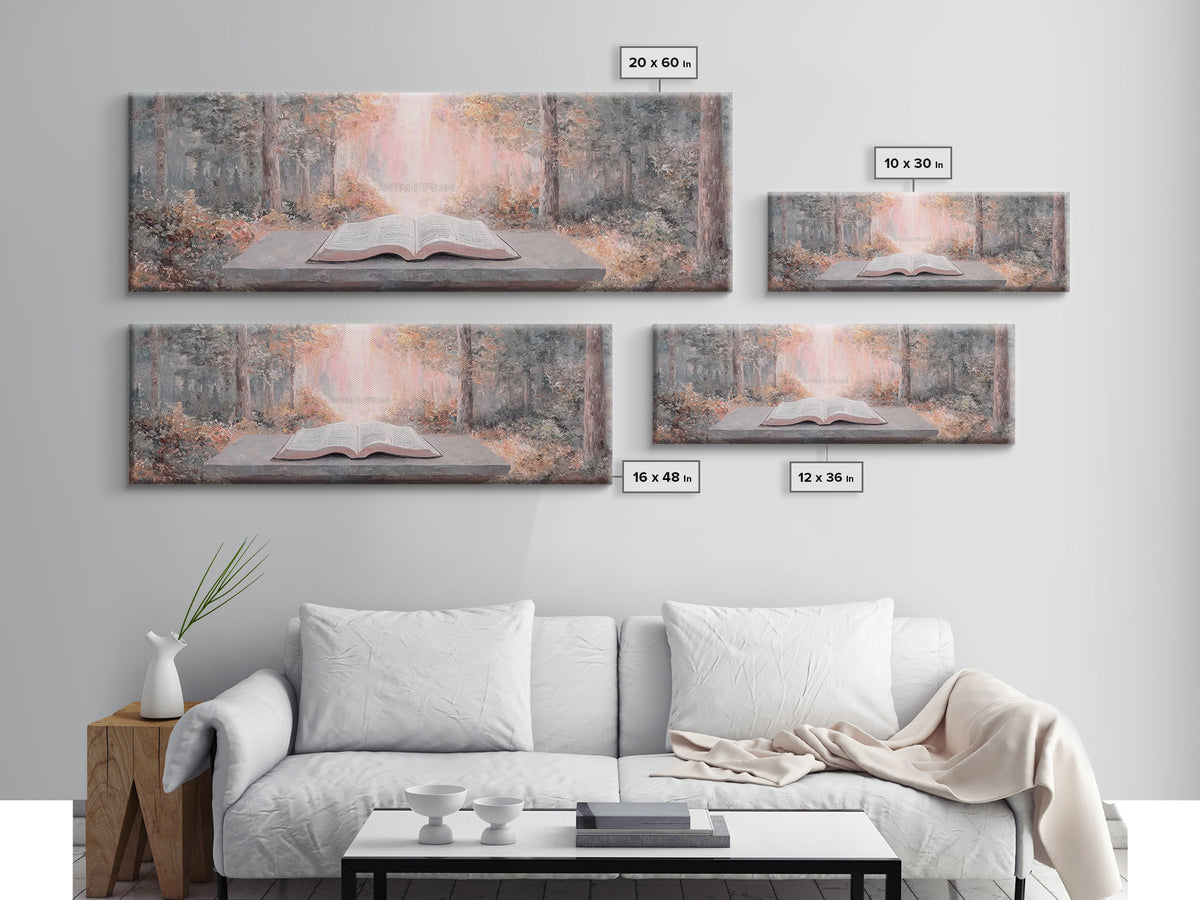 Ancient Faith Path - Framed Canvas Print - Christian Wall Art - Panoramic Painting - Christian Art Canvas - Christian Painting - Christmas