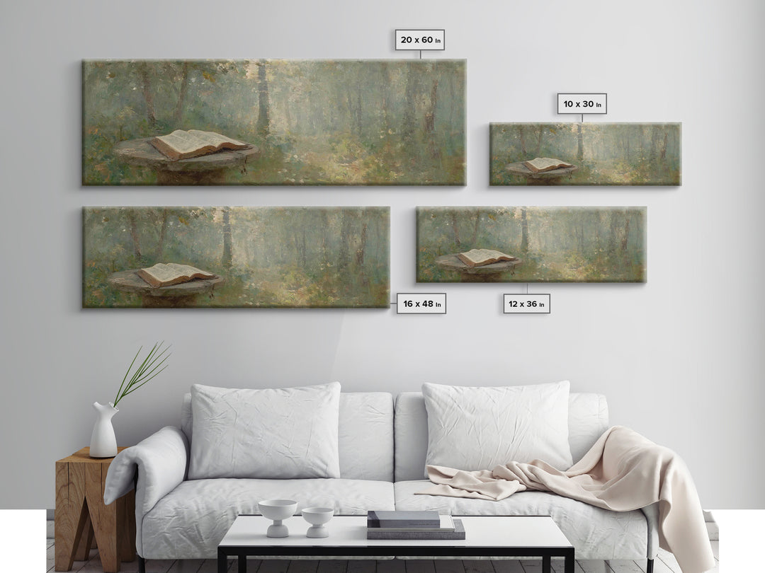 Mystic Bible Dawn | Framed Canvas Print | Panoramic Frame | Christian Wall Art | Christian Painting | Christian Art Canvas | Christmas Art