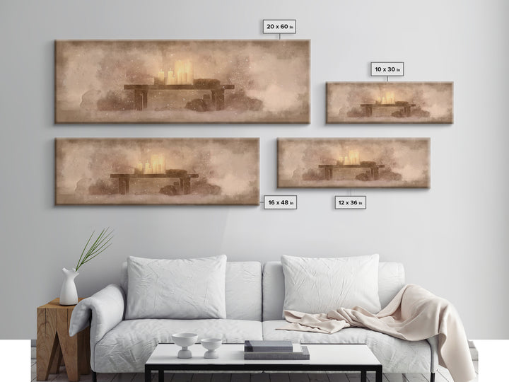 Silent Manger Glow – Framed Canvas Print – Panoramic Art – Christian Wall Art – Christian Art Canvas – Christmas Art – Christian Christmas