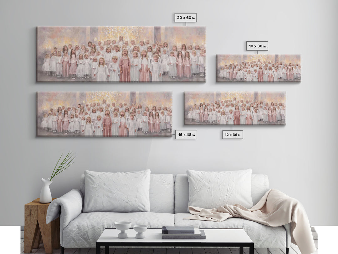 Gathered In Grace – Framed Canvas Print – Panoramic Painting – Christian Art Canvas – Christian Wall Art – Christmas Art – Christian Painti