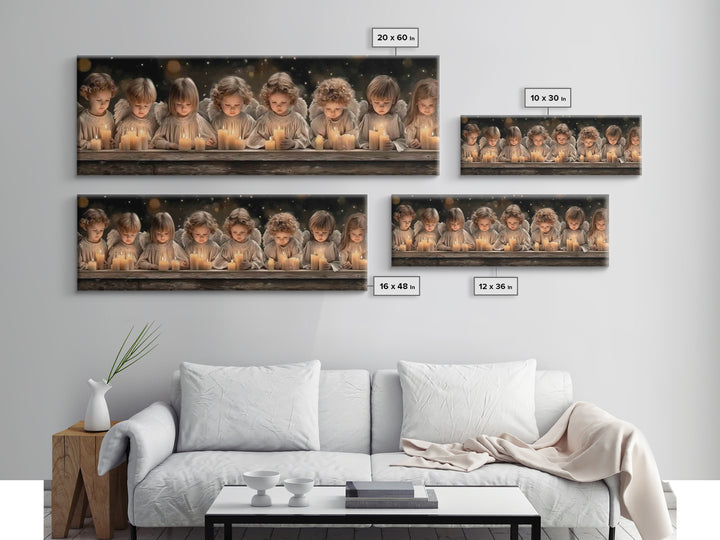 Heaven’s Little Lights | Framed Canvas Print | Panoramic Print | Christian Art Canvas | Christian Wall Art | Christian Painting | Christmas