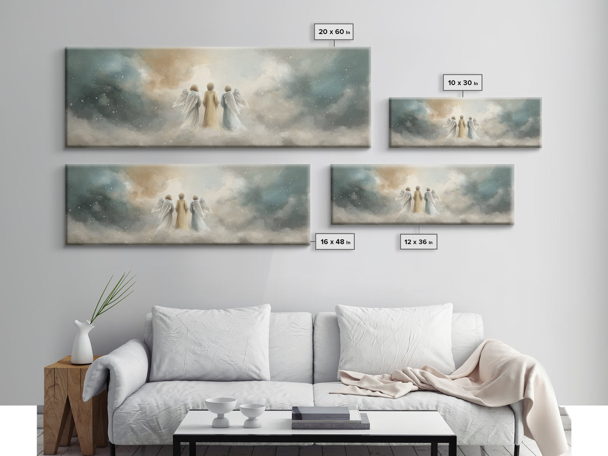 Threefold Heavenly Path, Framed Canvas Print, Panoramic Painting, Christian Art Canvas, Christmas Wall Art, Christian Art, Christian Christ