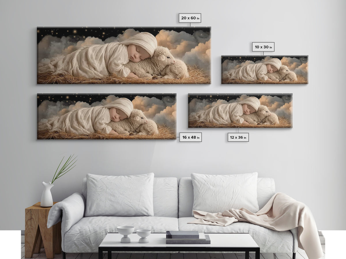 Bethlehem Star Rise - Framed Canvas Print - Christian Wall Art - Christmas Art Prints - Christian Art Canvas - Panoramic Frame - Christian