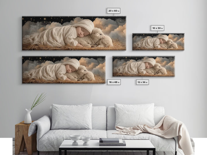 Bethlehem Star Rise - Framed Canvas Print - Christian Wall Art - Christmas Art Prints - Christian Art Canvas - Panoramic Frame - Christian