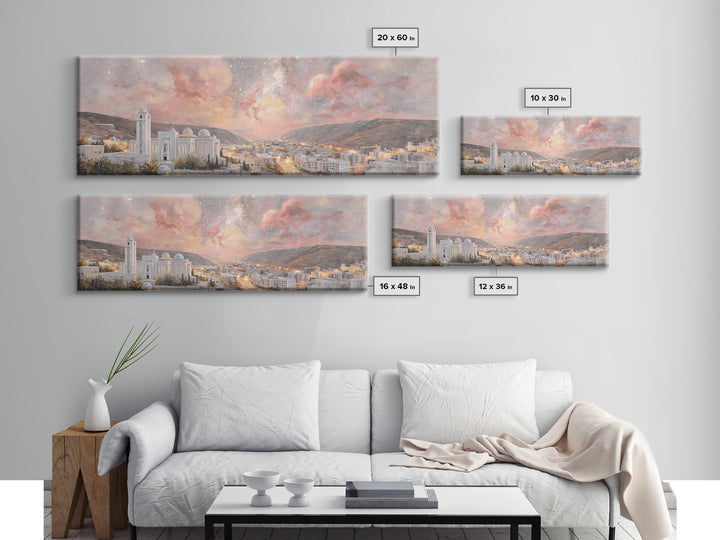 Nazareth Night Sky, Framed Canvas Print, Christian Art Canvas, Jesus Painting, Christmas Wall Art, Panoramic Print, Christian Gift