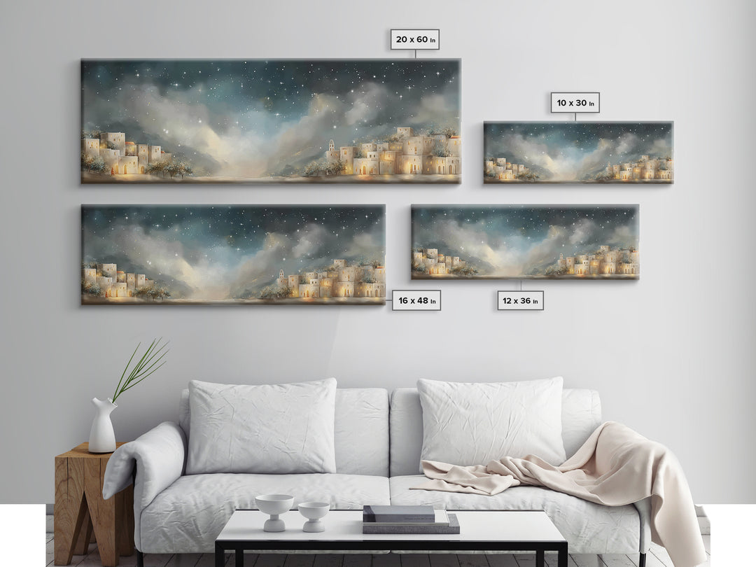 Guiding Star Path - Framed Canvas Print - Christian Art Print - Christmas Art Work - Jesus Canvas Art - Panoramic Wall Art - Christian Deco
