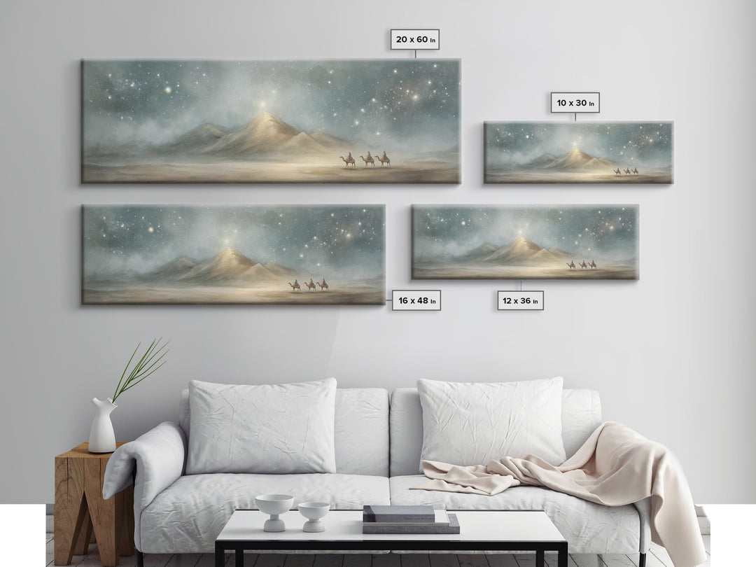 Guided By Heaven – Framed Canvas Print – Christian Art – Christmas Art Prints – Panoramic Art – Christian Art Canvas – Christian Christmas