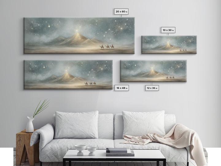 Guided By Heaven – Framed Canvas Print – Christian Art – Christmas Art Prints – Panoramic Art – Christian Art Canvas – Christian Christmas