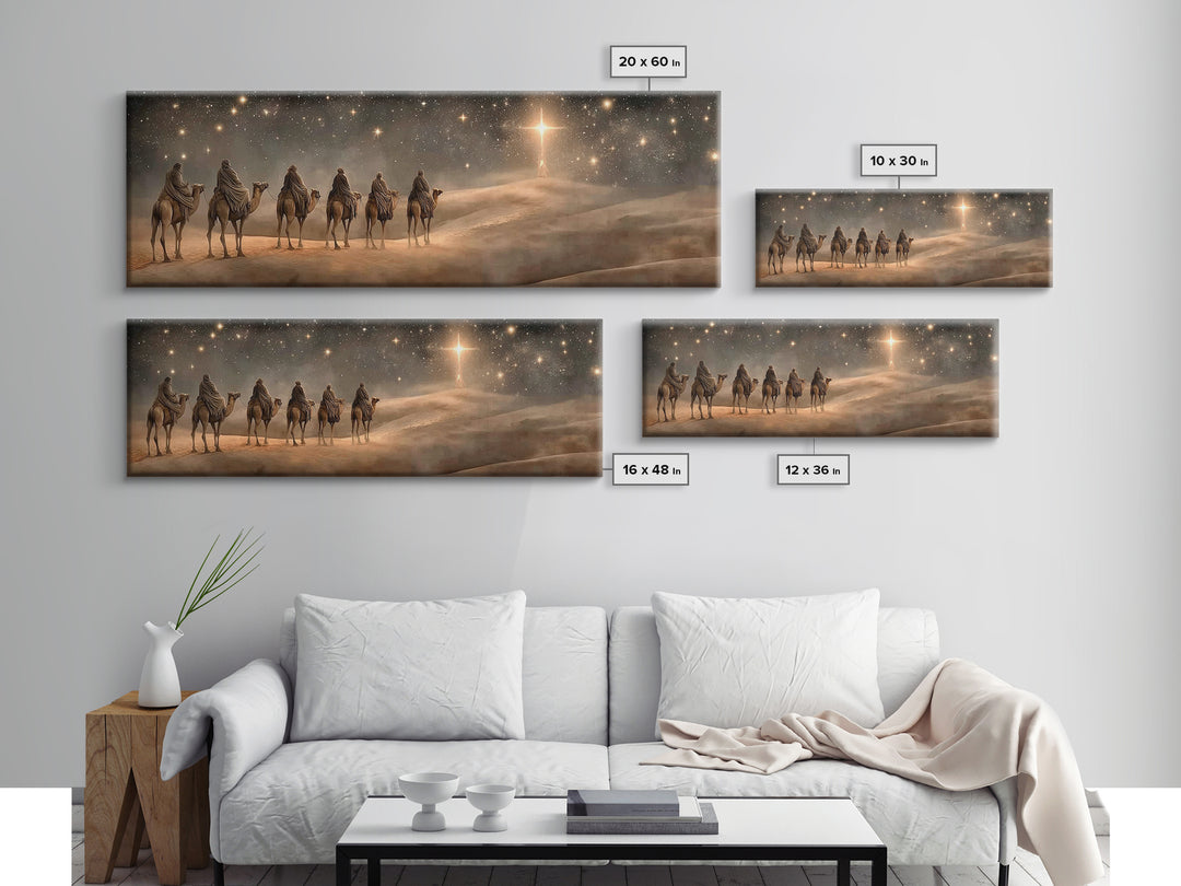 Journey to the Light, Framed Canvas Print, Christian Christmas Art, Christian Art Canvas, Christmas Wall Art, Panoramic Art, Christian Gift