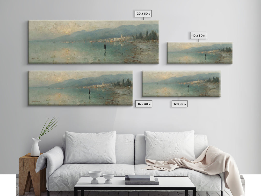 Eternal Dawn Walk – Framed Canvas Print – Christian Art Canvas – Jesus Painting – Panoramic Wall Art – Christian Christmas Art – Christian