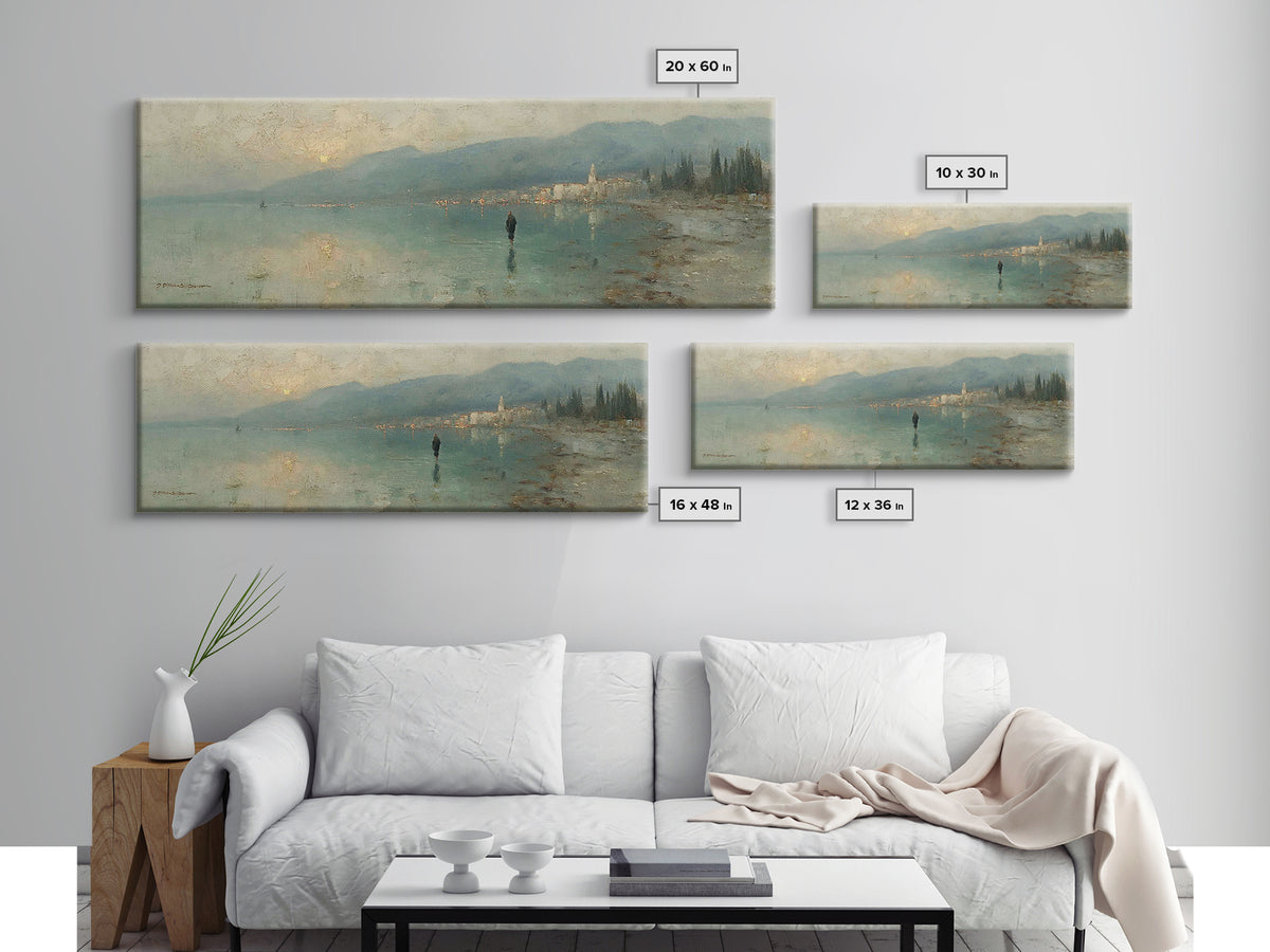 Eternal Dawn Walk – Framed Canvas Print – Christian Art Canvas – Jesus Painting – Panoramic Wall Art – Christian Christmas Art – Christian