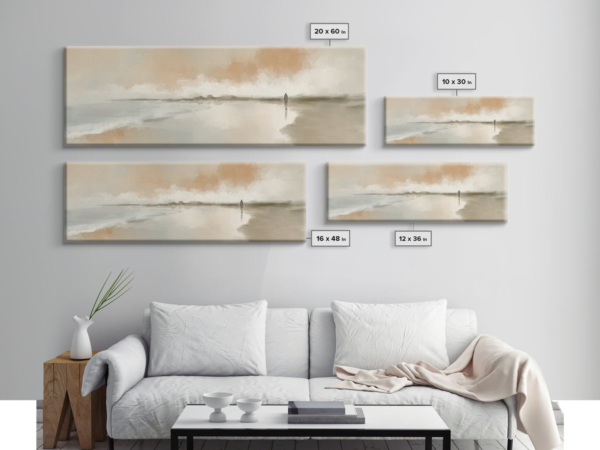 Holy Quiet Shore, Framed Canvas Print, Christian Art Work, Jesus Painting, Panoramic Print, Subtle Christian Art, Christmas Wall Art