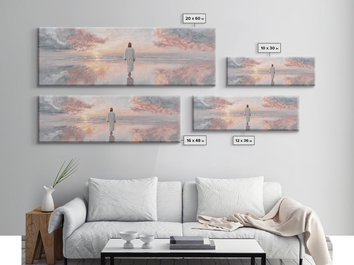 Radiant Promise Sky – Framed Canvas Print – Christian Art Painting – Jesus Art Print – Panoramic Wall Art – Modern Christian Art – Christma