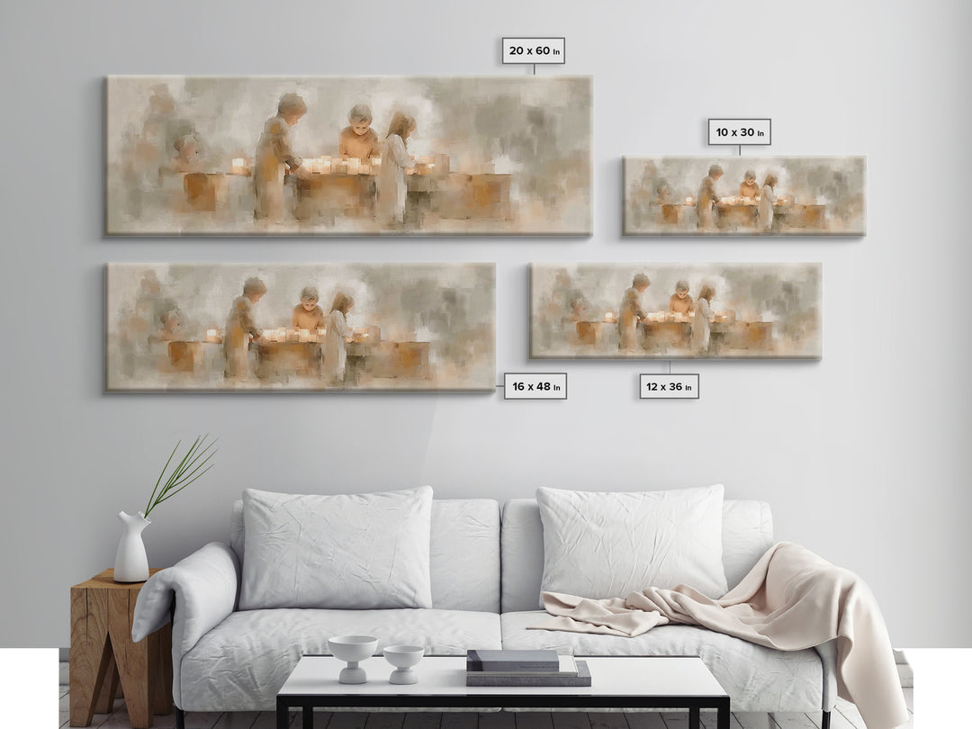 Children Of Light, Framed Canvas Print, Christian Wall Art, Christian Art Canvas, Panoramic Art, Christmas Art Work, Christian Gift