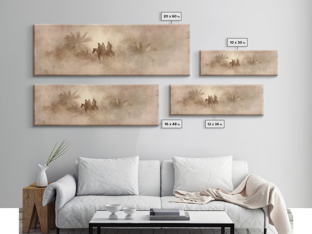 Palm Road Procession – Framed Canvas Print – Christian Art Print – Jesus Painting – Panoramic Print – Christian Christmas Art – Christian W