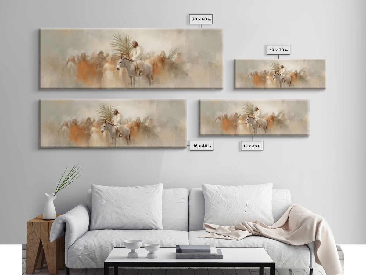 Humble Arrival – Framed Canvas Print – Christian Art Canvas – Panoramic Frame – Jesus Painting – Christian Wall Art – Christian Gift