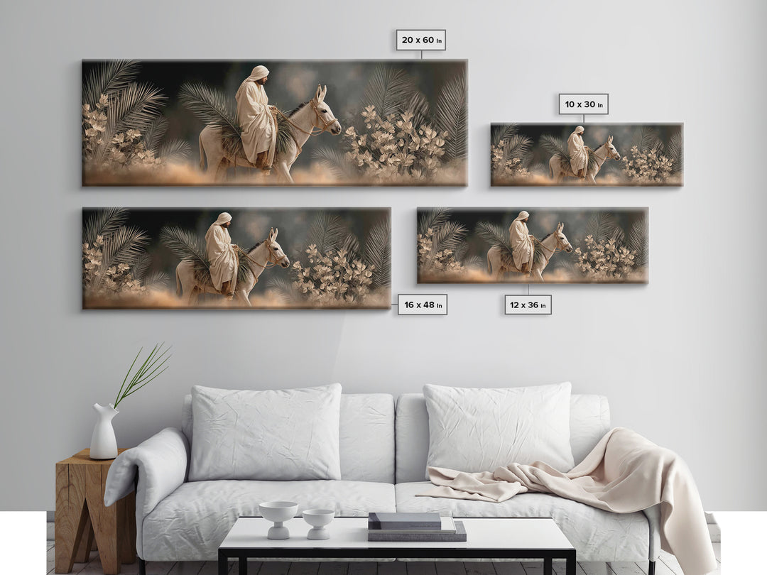 Mountain Grace | Framed Canvas Print | Christian Art Canvas | Panoramic Painting | Jesus Art Print | Christian Decor | Moody Christian Art