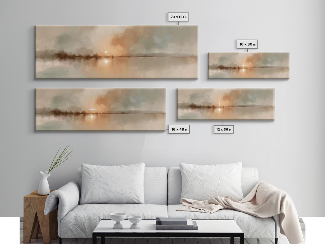 Evening Star Reflection | Framed Canvas Print | Panoramic Frame | Christian Wall Art | Christian Art Canvas | Christmas Art | Moody Christm