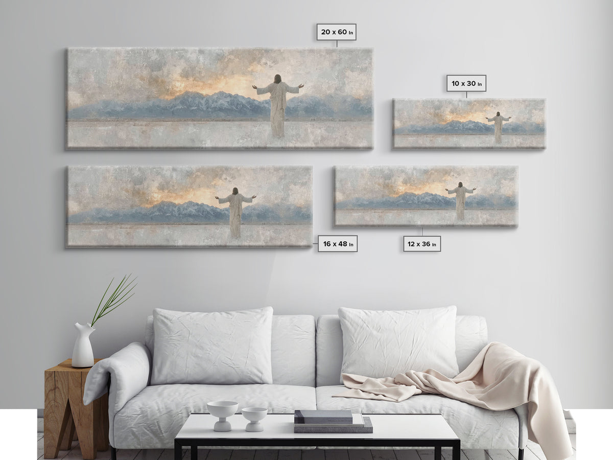 Horizon Of Mercy – Framed Canvas Print – Christian Wall Art – Panoramic Wall Art – Christian Art Canvas – Jesus Painting – Christian Christ