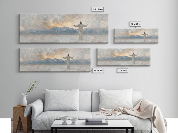 Horizon Of Mercy – Framed Canvas Print – Christian Wall Art – Panoramic Wall Art – Christian Art Canvas – Jesus Painting – Christian Christ