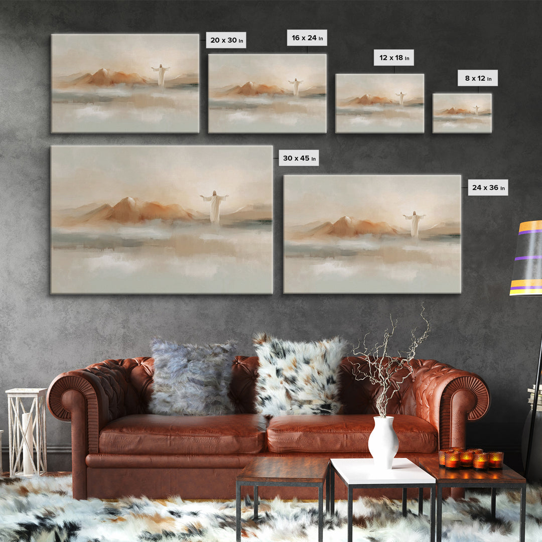 Hills Of Mercy – Framed Canvas Print – Christian Art Canvas – Minimalist Christian Art – Jesus Painting – Christian Wall Art – Christian De