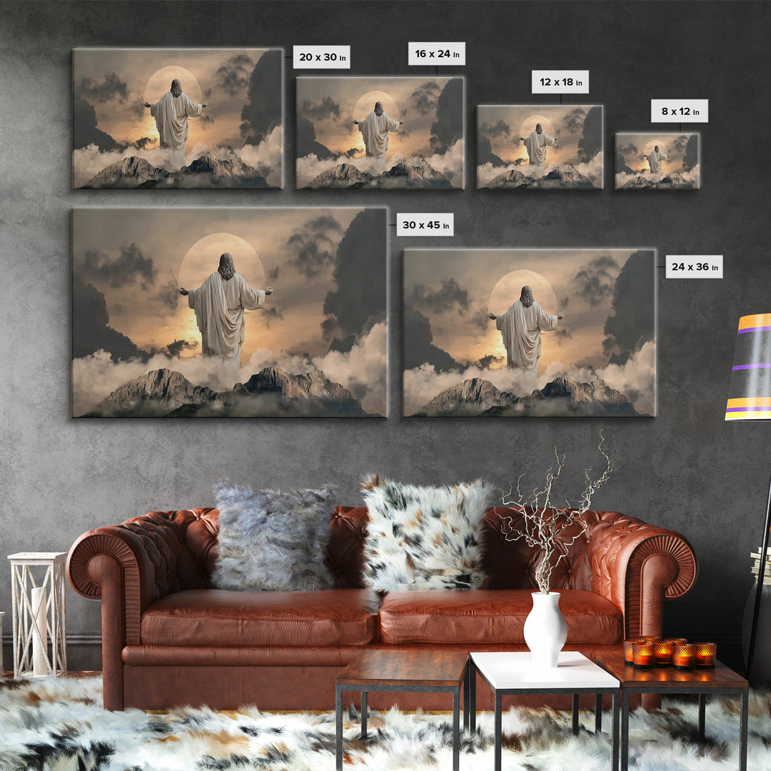 Divine Horizon Light – Framed Canvas Print – Jesus Painting – Christian Art Canvas – Christian Wall Art – Moody Christian Art – Christian G