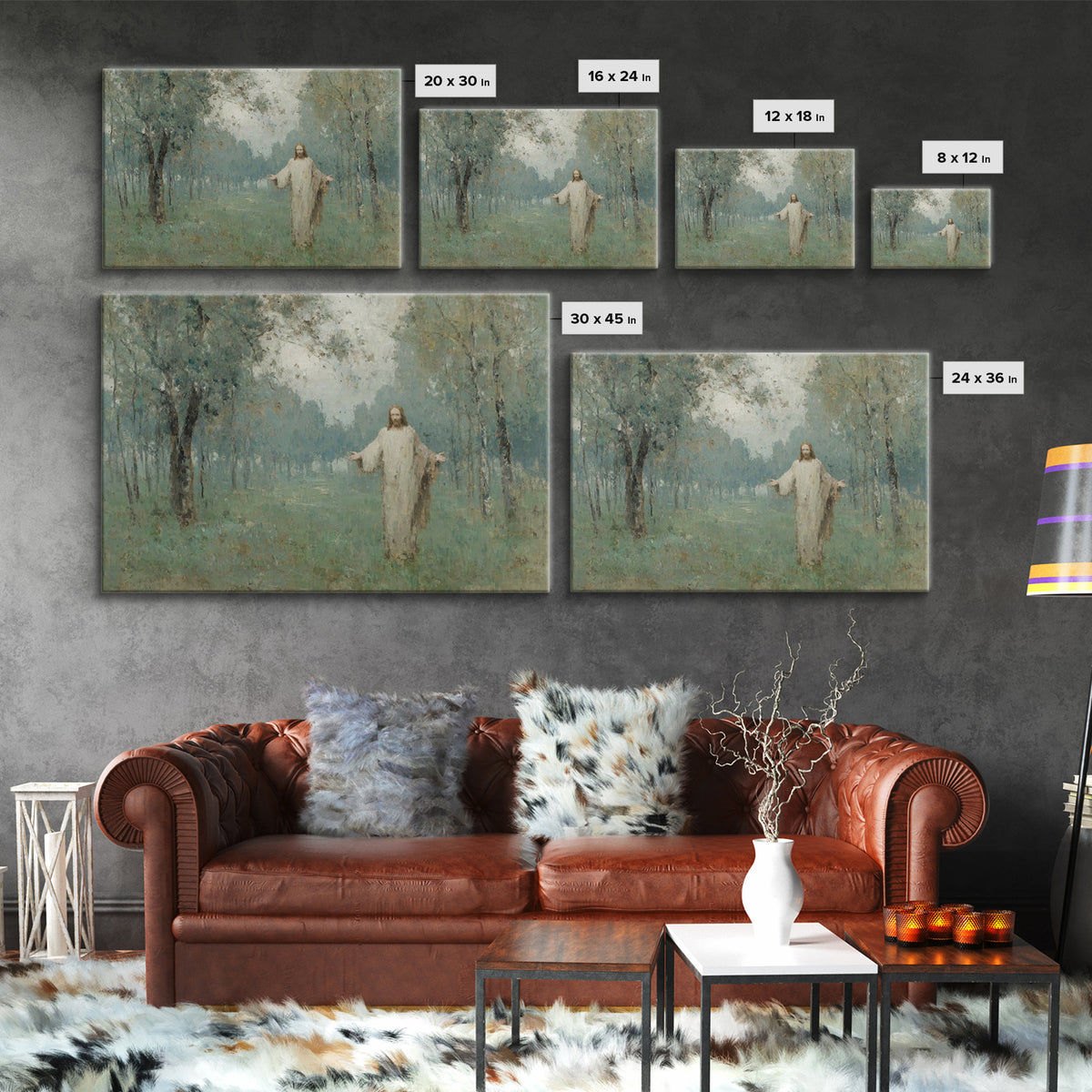 Soft Twilight Bloom – Framed Canvas Print – Christian Art – Jesus Painting – Christian Art Work – Subtle Christian Art – Christian Christma