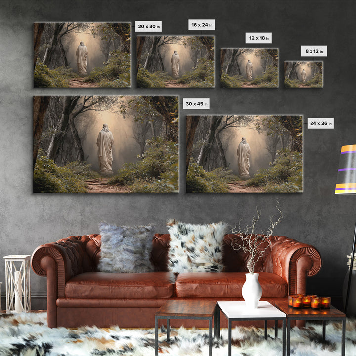 Luminous Rising Hope – Framed Canvas Print – Christian Christmas Art – Jesus Painting – Christian Art Print – Moody Christmas Art – Christi