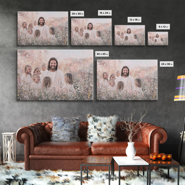 Garden Of Joy | Framed Canvas Print | Christian Wall Art | Christian Art Canvas | Jesus Painting | Christian Decor | Christian Art Gift
