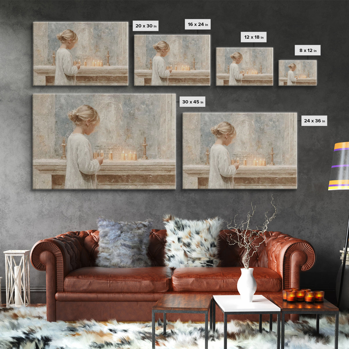 Gentle Altar Glow – Framed Canvas Print – Christian Wall Art – Subtle Christian Art – Christian Art Canvas – Christian Gift