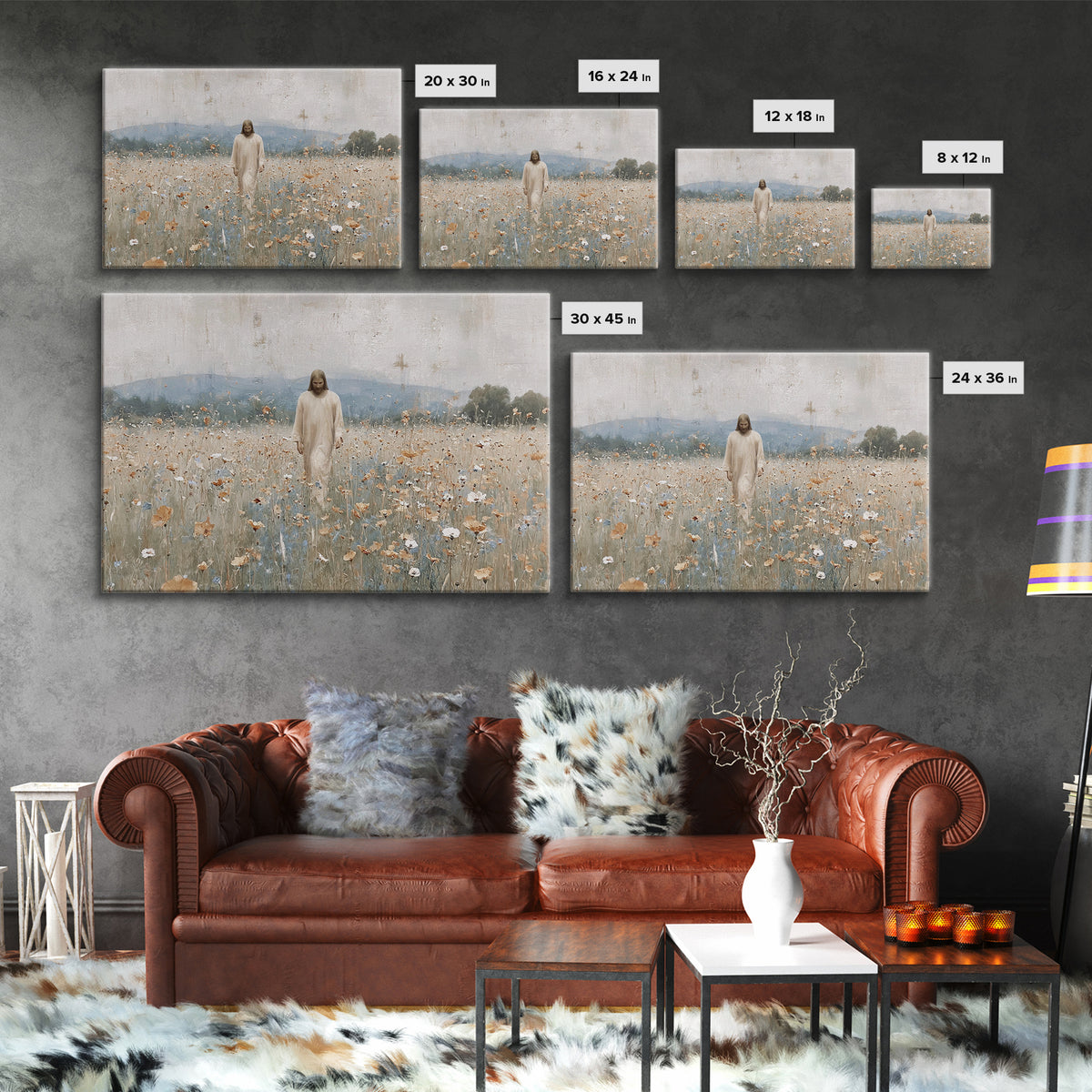 Path Of Grace | Framed Canvas Print | Christian Art | Christian Wall Art | Jesus Painting | Christian Art Canvas | Vintage Christian Art