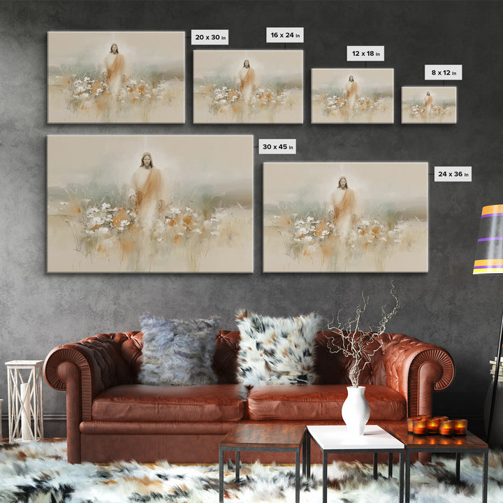 Floral Redemption, Framed Canvas Print, Christian Wall Art, Christian Art Canvas, Jesus Painting, Christian Christmas Art, Modern Christian