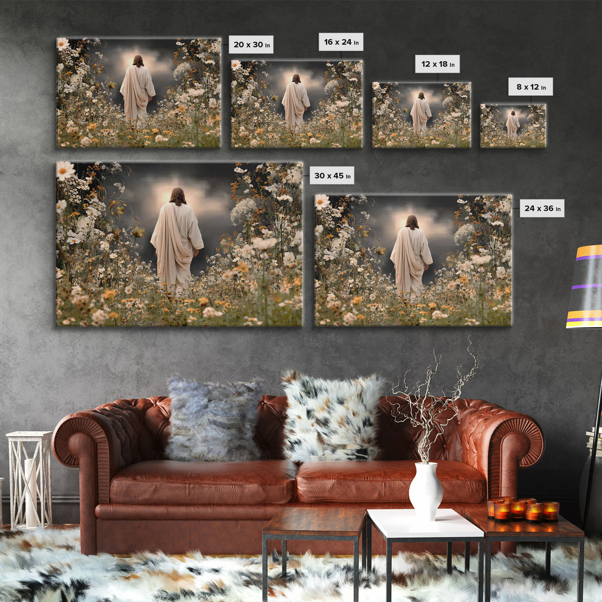 Path Of Light – Framed Canvas Print – Christian Wall Art – Jesus Painting – Christian Art Canvas – Moody Christian Art – Christian Gift Ide