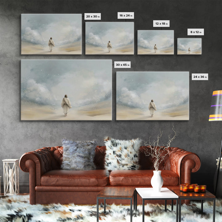 Heaven’s Trail, Framed Canvas Print, Christian Wall Art, Christian Art Canvas, Jesus Painting, Modern Christian Painting, Christian Gift