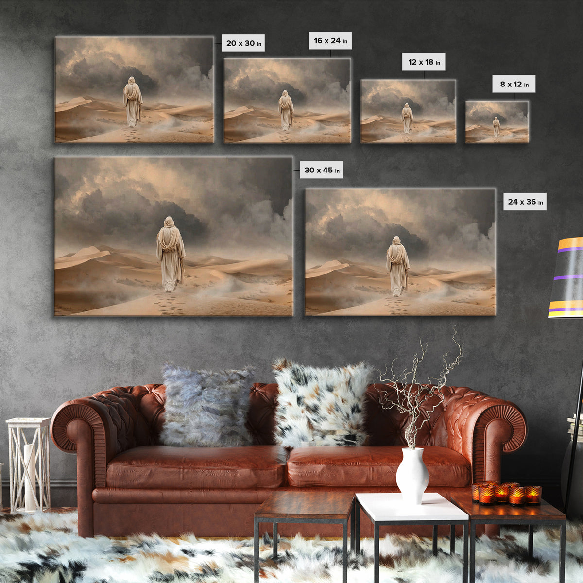 Stormwalk Path | Framed Canvas Print | Christian Wall Art | Christian Art Canvas | Jesus Painting | Moody Christian Art | Christian Decor