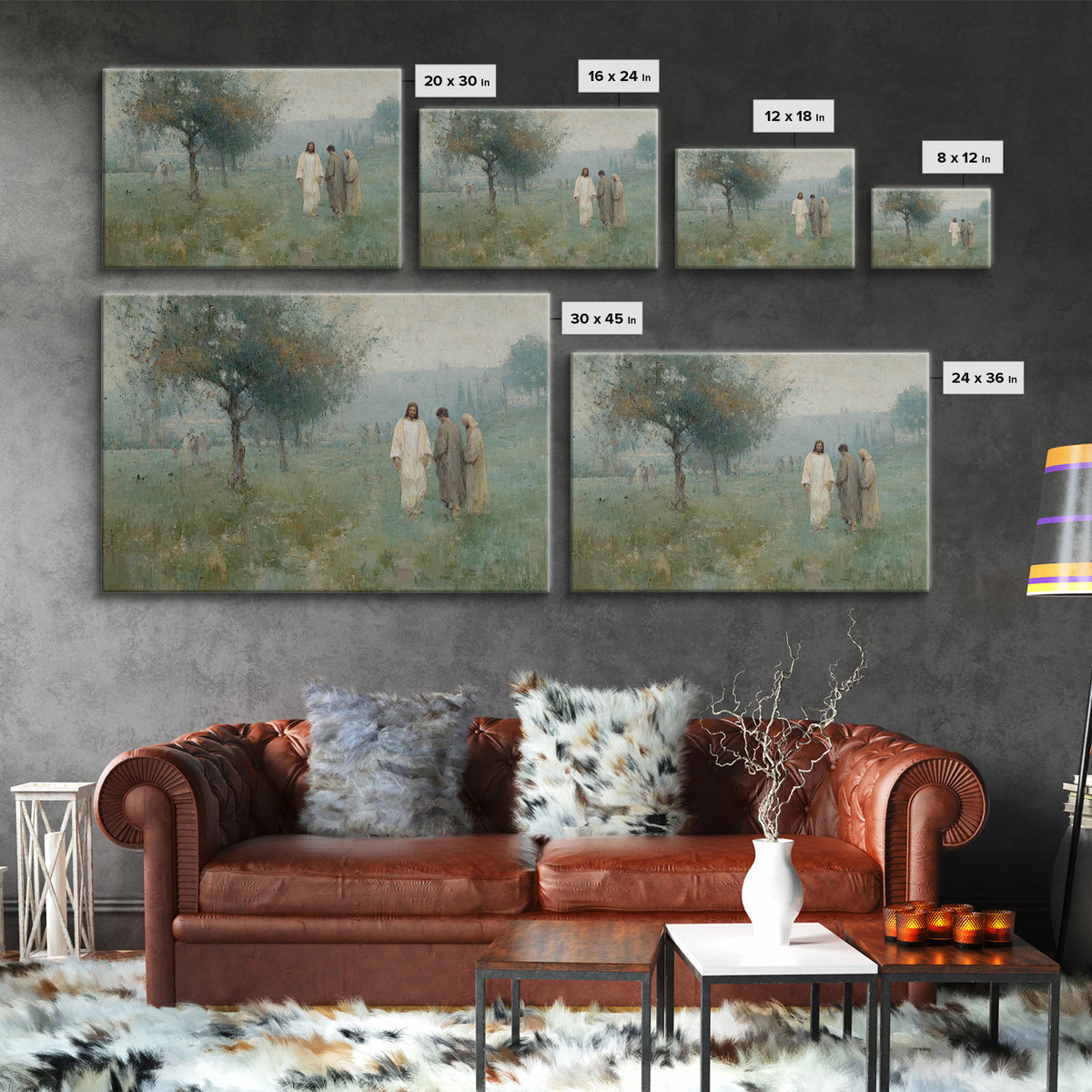 Garden Walk Light – Framed Canvas Print – Christian Wall Art – Jesus Painting – Christian Art Canvas – Modern Christian Painting – Christia