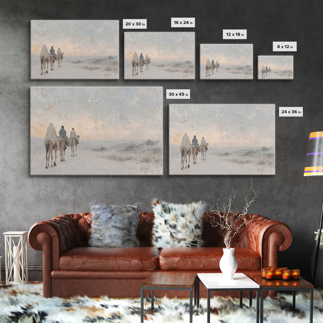 Silent Caravan – Framed Canvas Print – Christian Wall Art – Christian Christmas Art – Christian Art Canvas – Christian Decor – Christmas Ar
