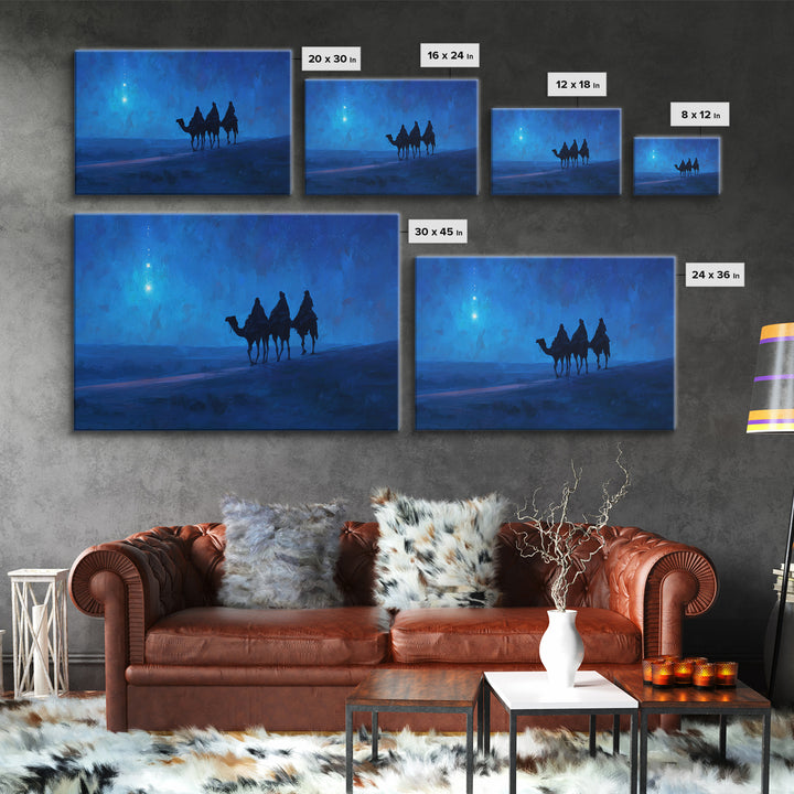 Bethlehem Starrise – Framed Canvas Print – Christian Decor – Christian Wall Art – Christian Christmas Art – Christian Art Canvas – Christma