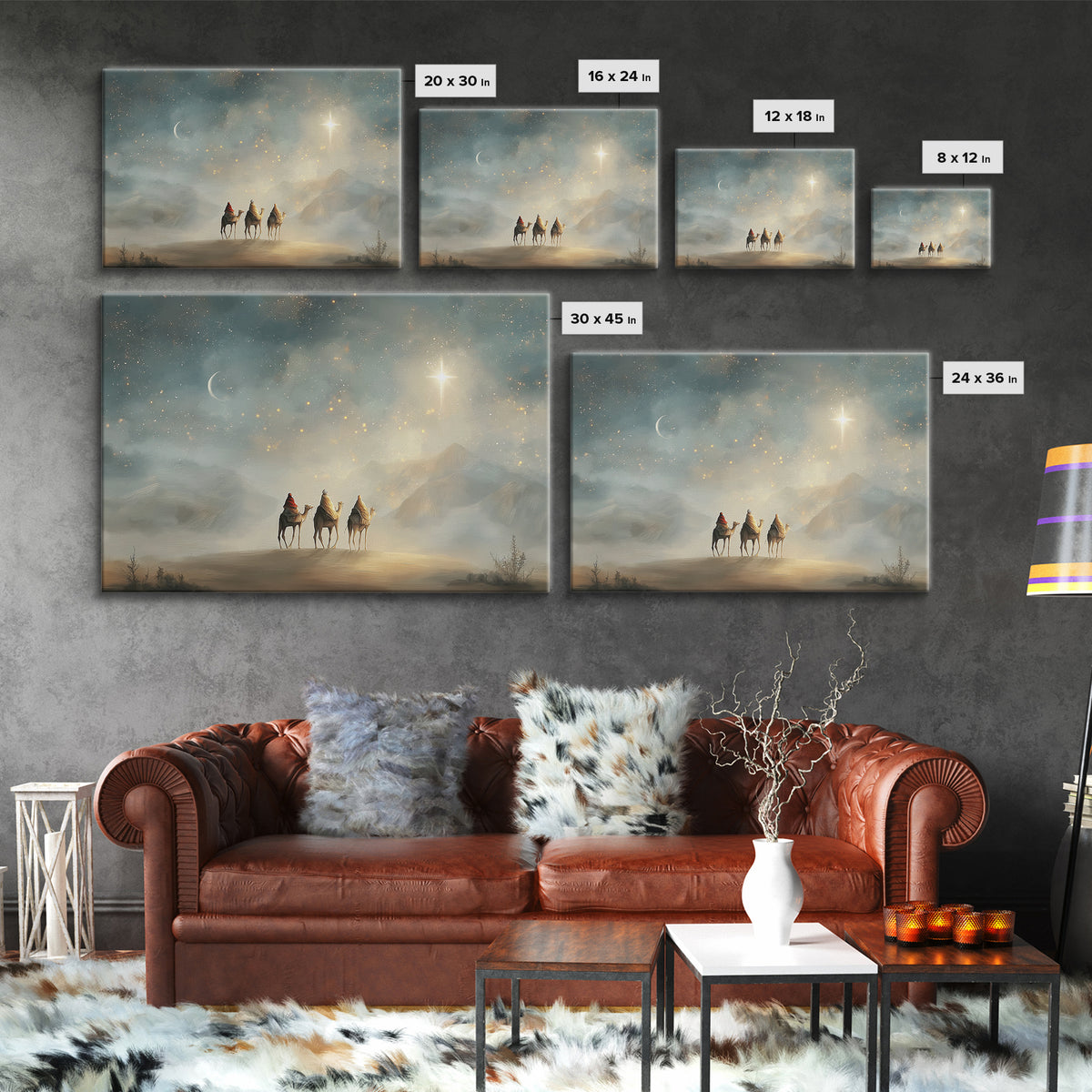 Starward Steps – Framed Canvas Print – Christmas Art – Christian Art Canvas – Christian Wall Art – Christian Decor – Christian Christmas Ar