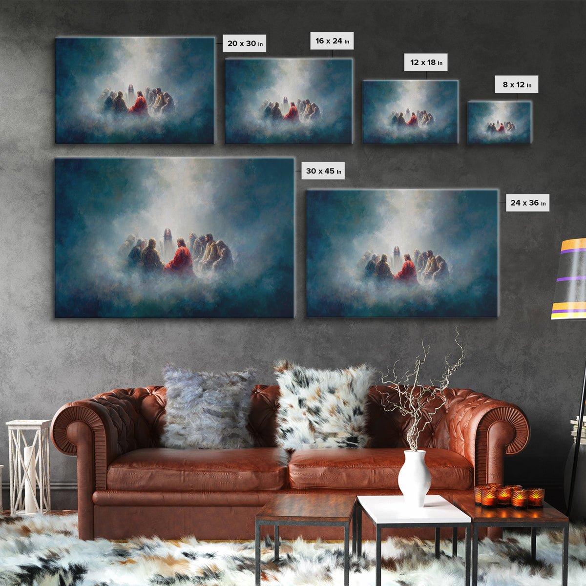 Upper Room Glow | Framed Canvas Print | Christian Art Canvas | Christian Wall Art | Jesus Painting | Christmas Art