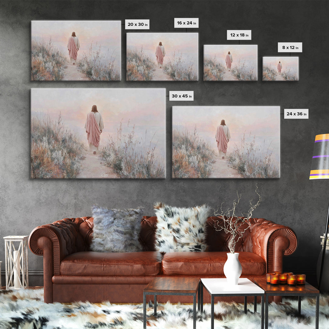 Dawn Journey – Framed Canvas Print – Jesus Painting – Christian Wall Art – Christian Art Canvas – Subtle Christian Art
