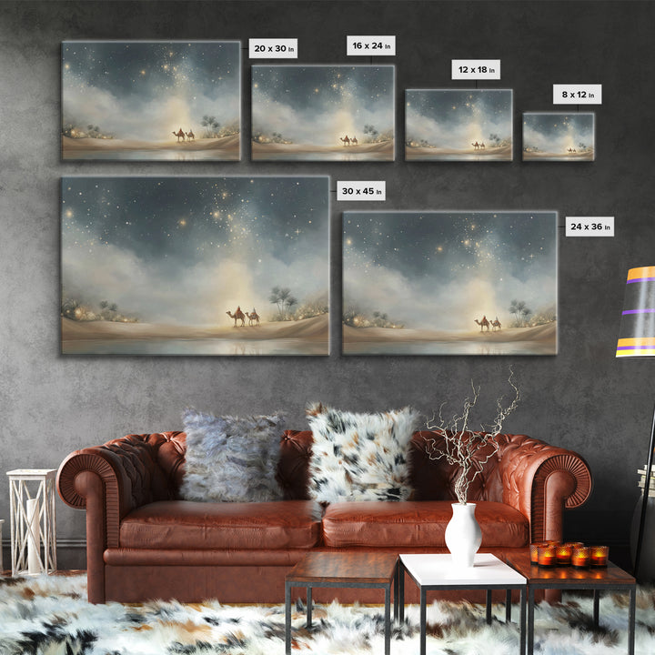 The Guiding Star – Framed Canvas Print – Christian Wall Art – Christian Art Canvas – Christmas Art – Christian Gift Ideas – Jesus Painting