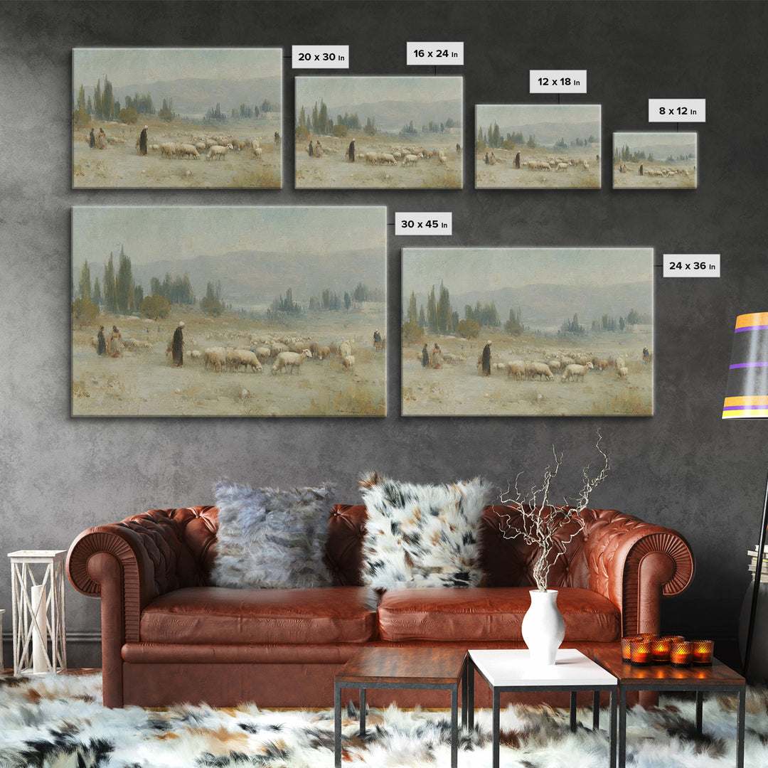 Desert Shepherds – Framed Canvas Print – Christian Art Canvas – Christian Christmas Art – Christian Wall Art – Christmas Art – Christian Gi